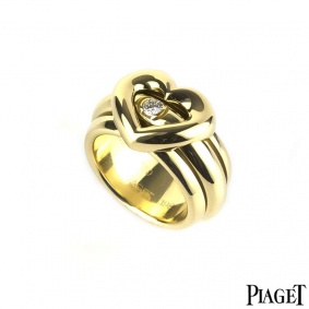 Piaget 18k Yellow Gold Diamond Possession Heart Ring Size 51/ L1/2 Piaget 18k Yellow Gold Diamond Possession Heart Ring Size 51/ L1/2